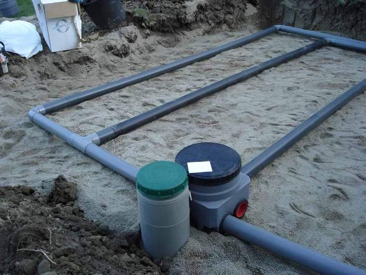 Pose de filtre à sable vertical drainé, Montayral